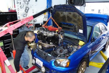 Installing a fresh engine in to a Subaru STI